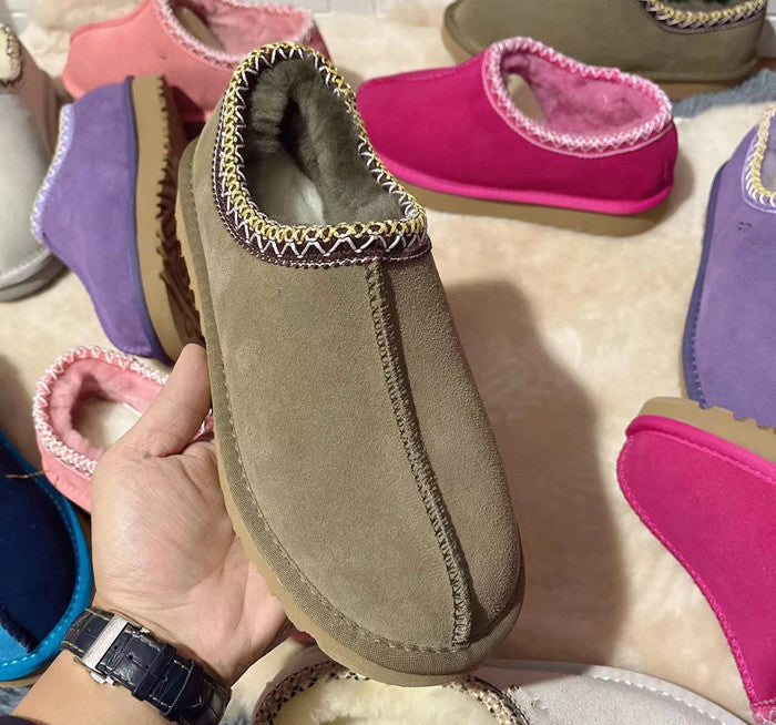 Snow boots low cut short tube flat bottomed lazy shoes