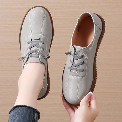 Calfskin Sole Soft Bottom Mother Shoes Single Shoes Lightweight Slip-On Sports Shoes Large Size Old Cloth Shoes for Women