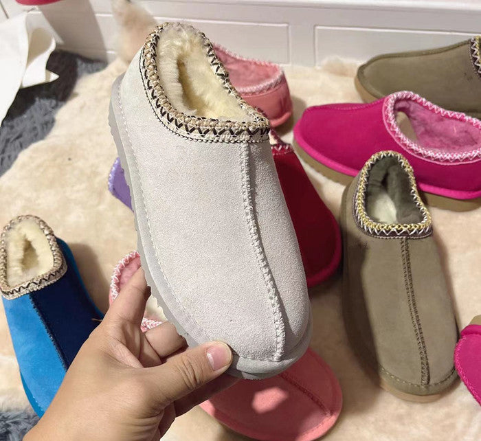 Snow boots low cut short tube flat bottomed lazy shoes