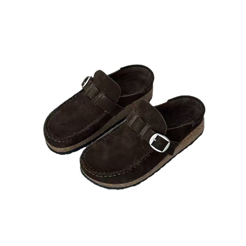 Thick soled Baotou slippers