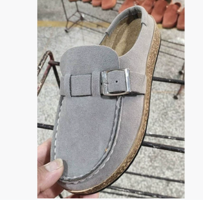 Women's Slippers with Round Toe, Low Heel, Casual Half-Heeled Slip-On, Solid Color, Size 43, Large Size