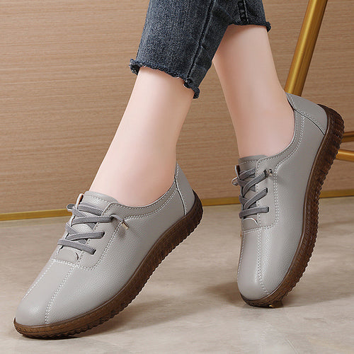 Calfskin Sole Soft Bottom Mother Shoes Single Shoes Lightweight Slip-On Sports Shoes Large Size Old Cloth Shoes for Women