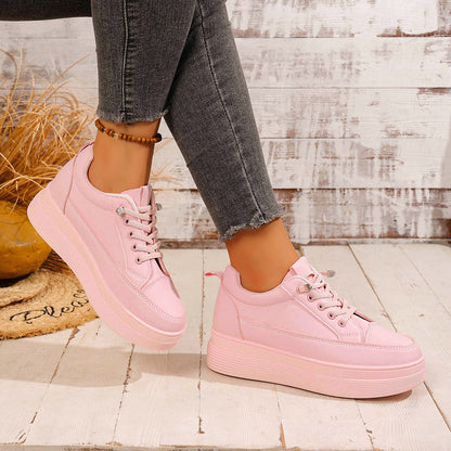 Thick soled height increasing board shoes