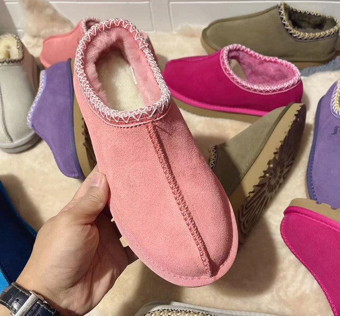 Snow boots low cut short tube flat bottomed lazy shoes